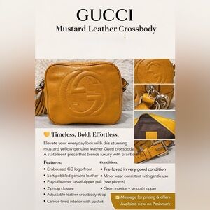 Gucci Yellow Leather Cross Body Bag